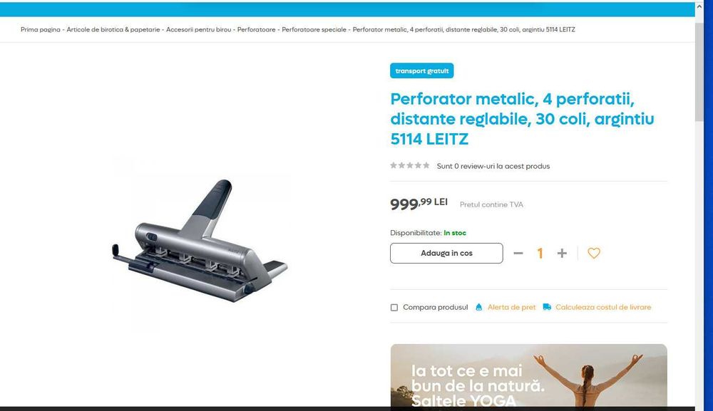 Perforator Leitz 5114 – model profesional, robust