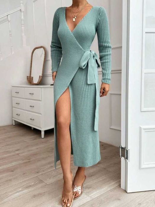 Pulover Dama Lung Cu Cordon