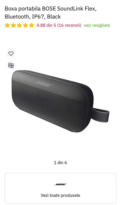 Boxa portabila BOSE SoundLink Flex, SIGILATA, Transport ZERO