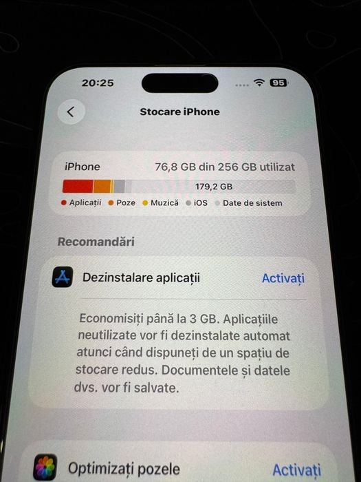 iPhone 15 Plus 256GB, Black Titanium, cutie, stare excelenta