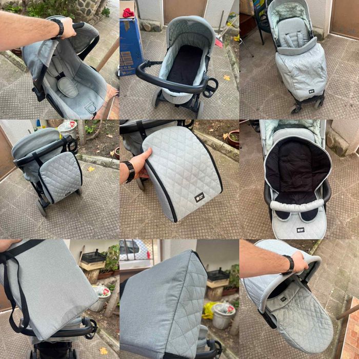 Комбинирана количка Kikaboo Madrid 3В1 MINT MELANGE