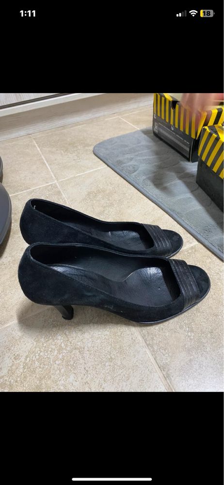 Pantofi din piele naturala intoarsa, dama