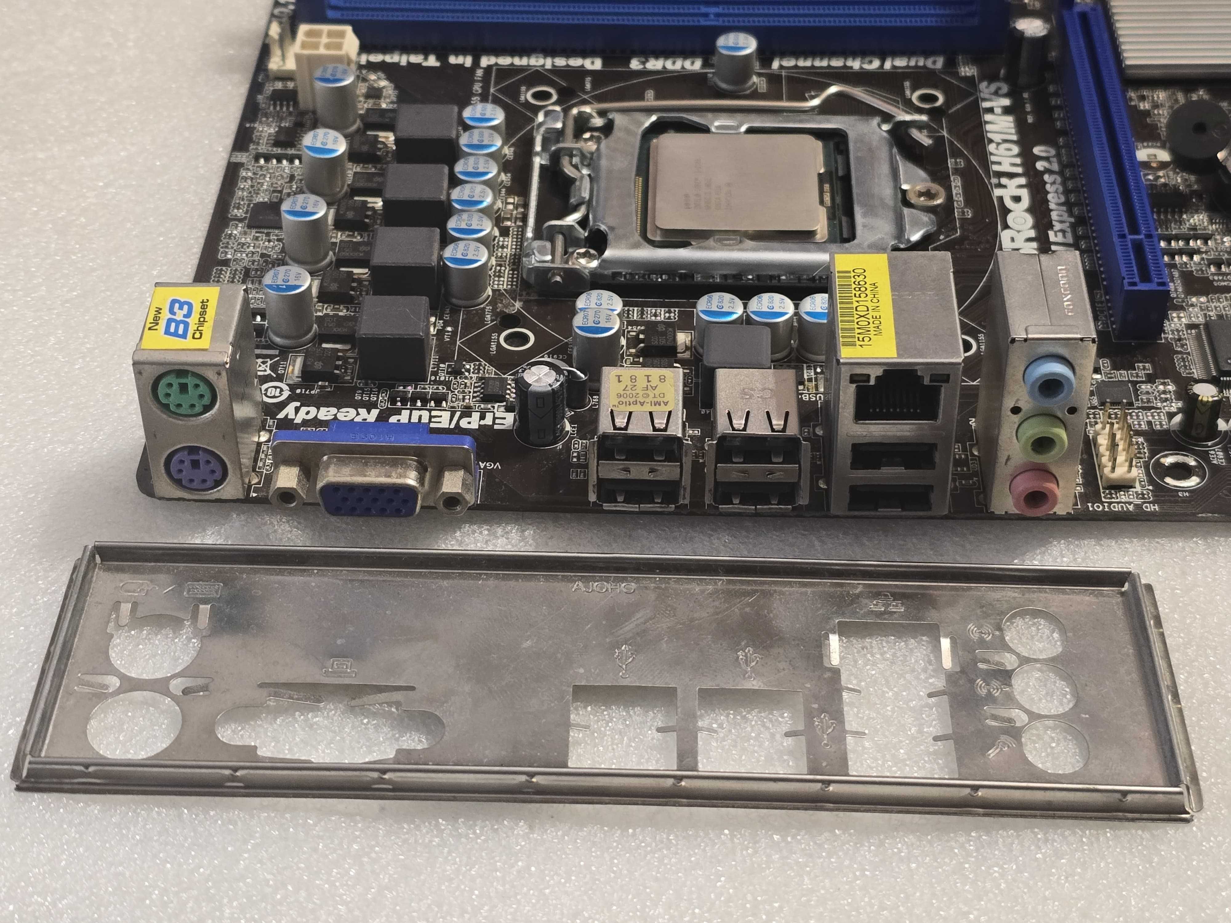 Placa de baza Asrock H61M-VS, LGA1155, DDR3 + procesor I3 2100