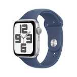 Apple Watch SE2 GPS, 44mm Silver Aluminium Case, Denim Sport Band