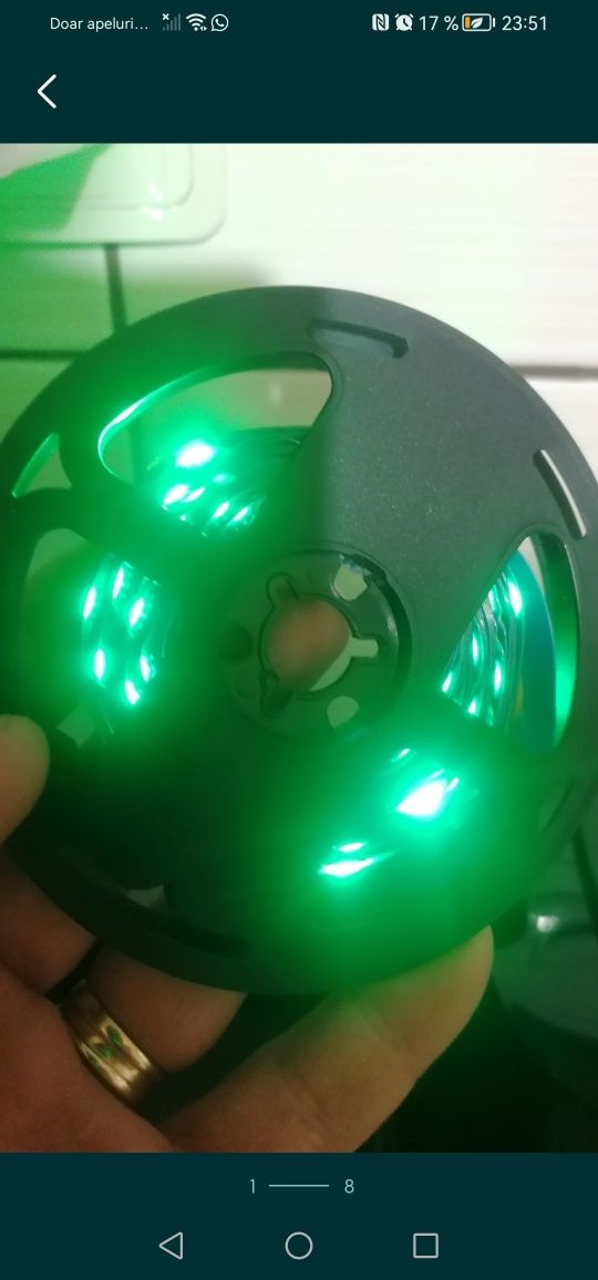 Banda led RGB 5m,cu control pe fir, nou în cutie