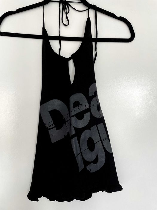 Vand top tip maieu Desigual, negru, cu snur si spatele jumatate gol, S