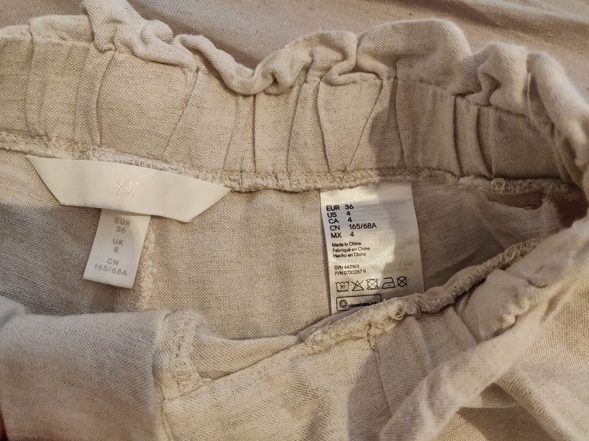 Къси ленени панталони H&M