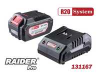 Комплект батерия и зарядно, 20V, 4Ah, RAIDER 131167, за R20 system