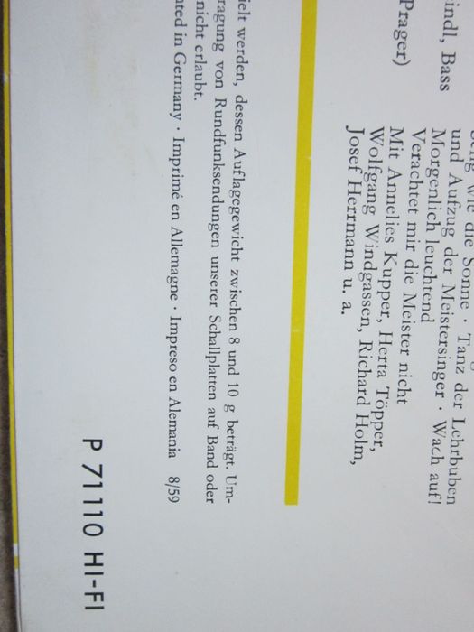 vinil rar Lortzing & Nicolai 1959 Aus Romantischen Opern