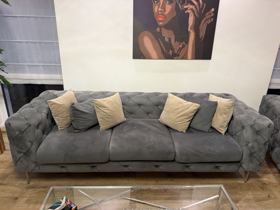 Set canapea cu fotoliu gri