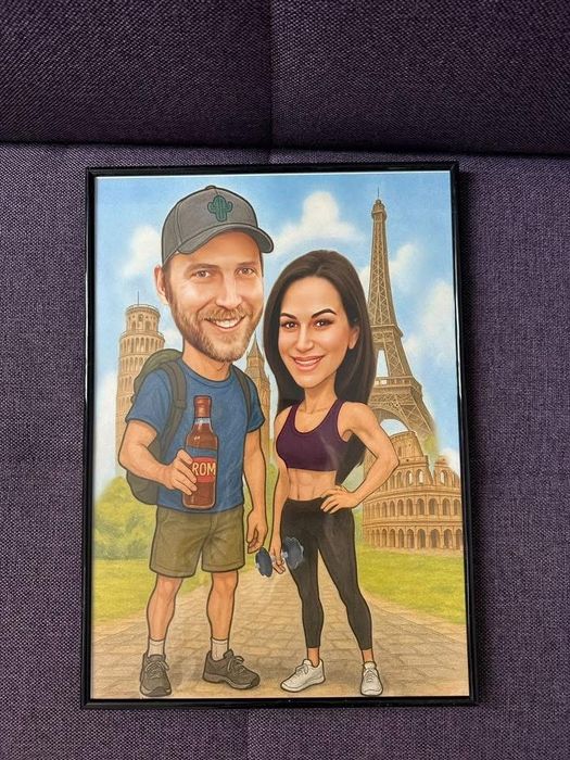 Caricatura Personalizata Inramata