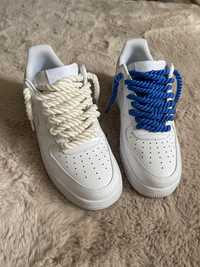 Nike Air Force 1 White cu Rope Laces