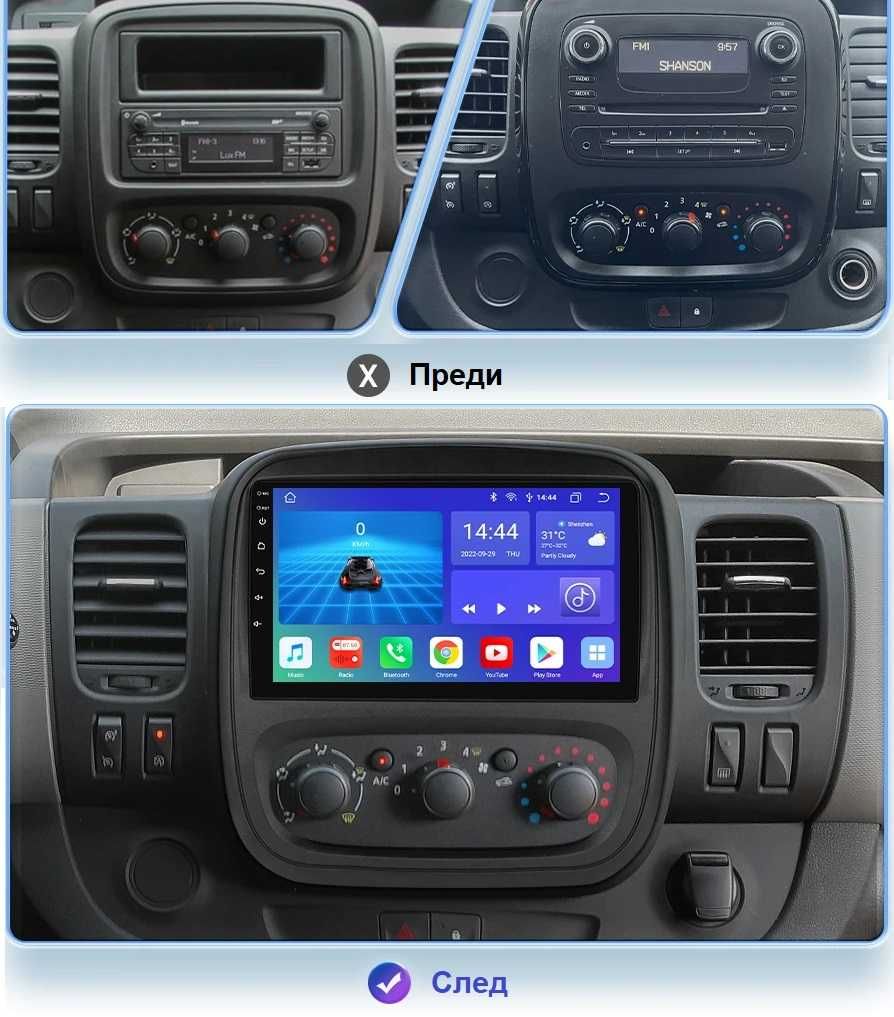 Opel Vivaro Renault Trafic мултимедия Android GPS навигация