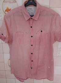 Мужскую рубашку розовую модную на лето недорого срочно 42 размер лен