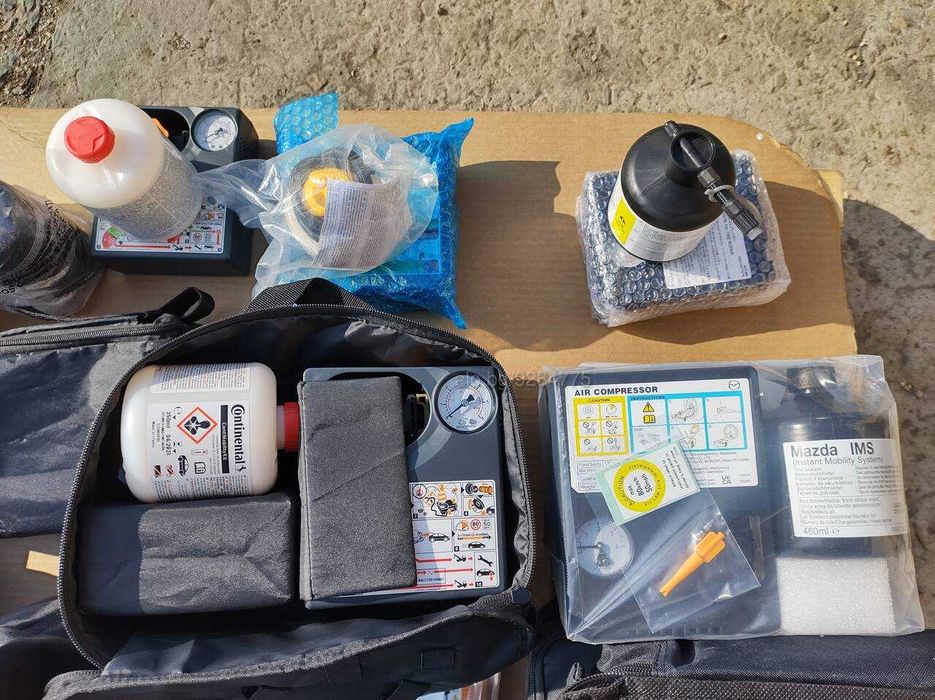 Мобилен Компресор Авариен Комплект с Пяна за Гуми Авто компресор