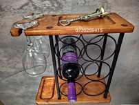 Suport de Vin Premium din Lemn - Raft elegant independent pentru 9 ST