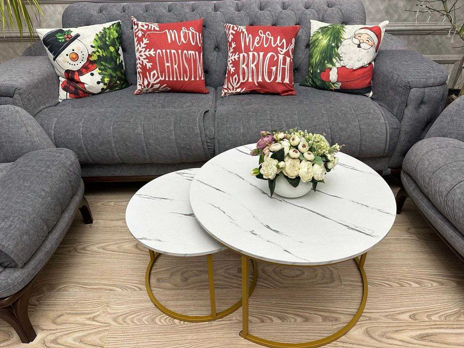 Журнальный столик Эрвин круглый лофт Журнальный столик двойной