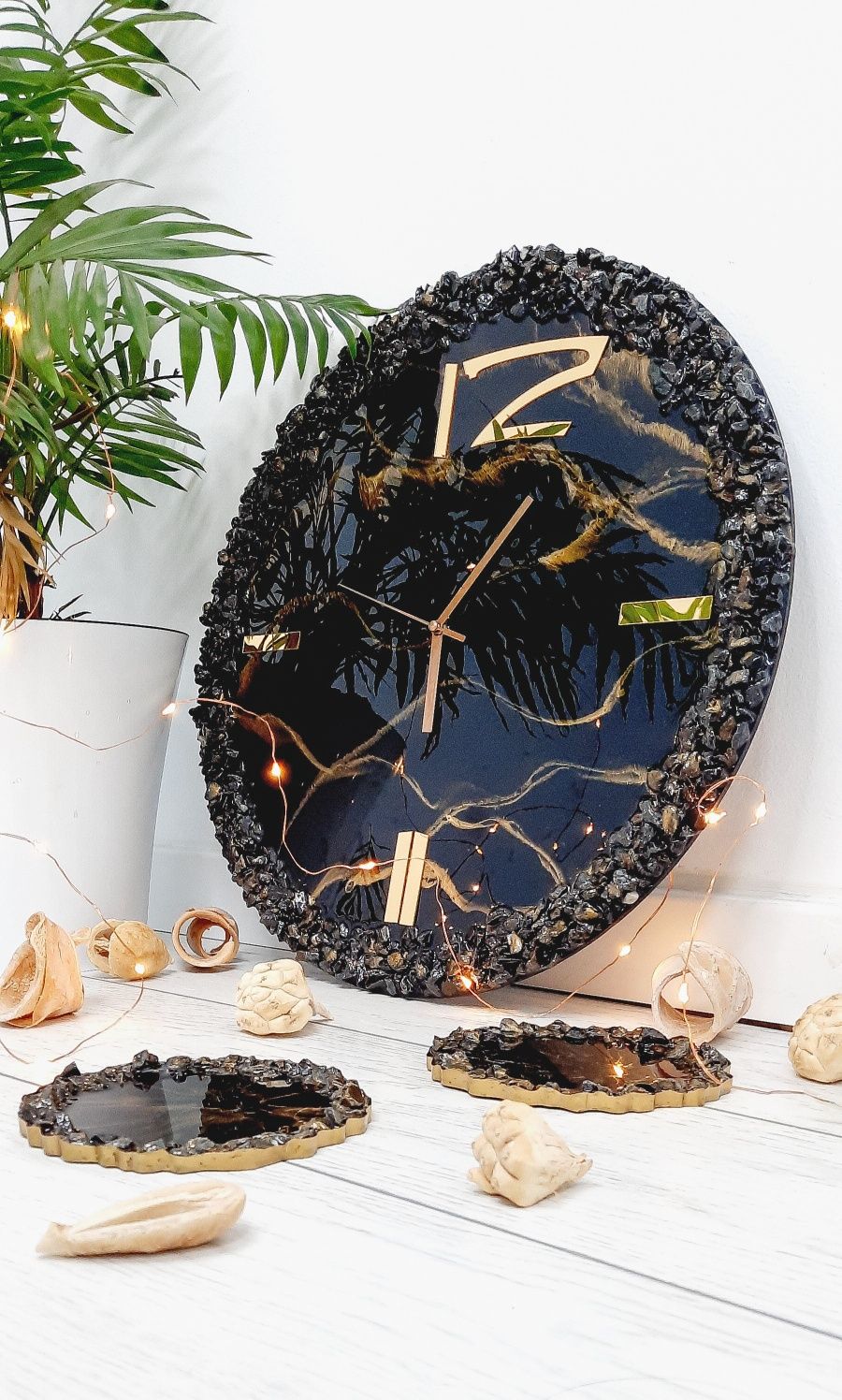 Decoratiuni handmade Ceas decorativ din rasina pentru perete