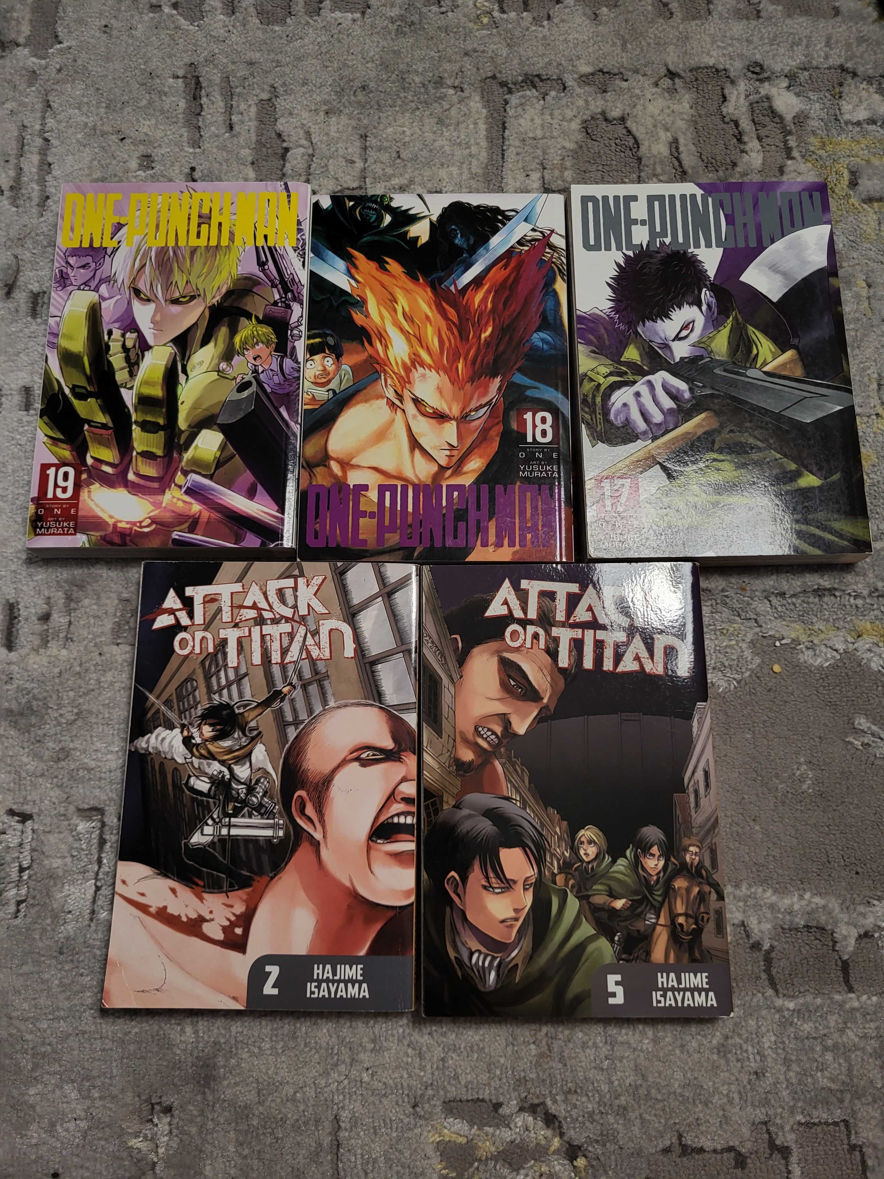 Manga one punch man și attack on titan noi.