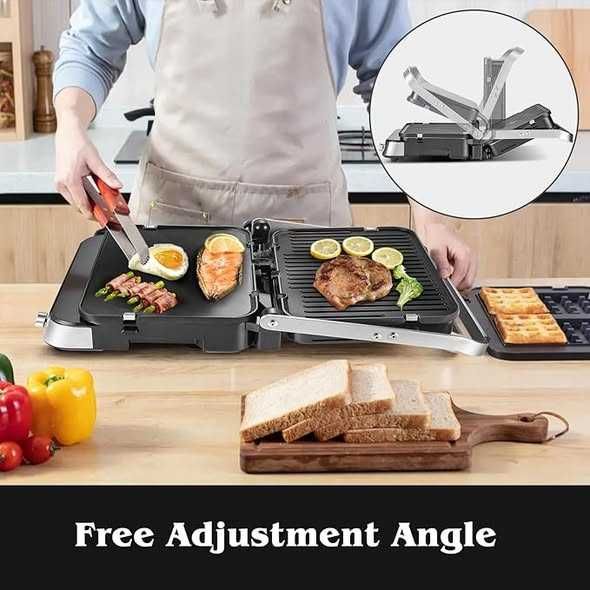 AMZCHEF Grătar electric multifuncțional 4 în 1