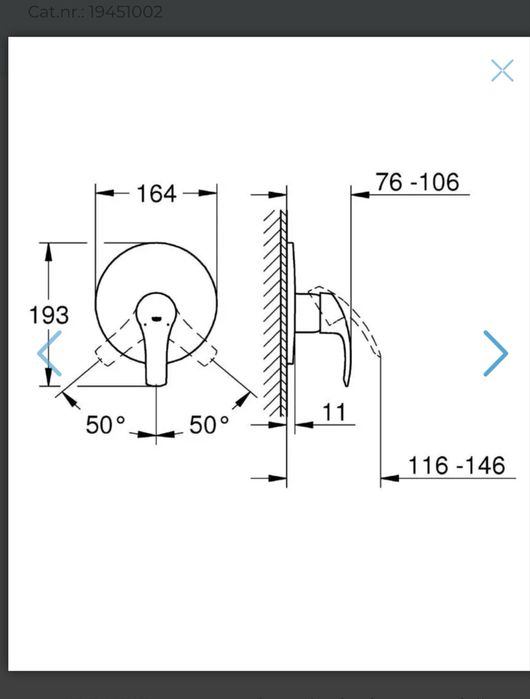 Baterie incastrata grohe