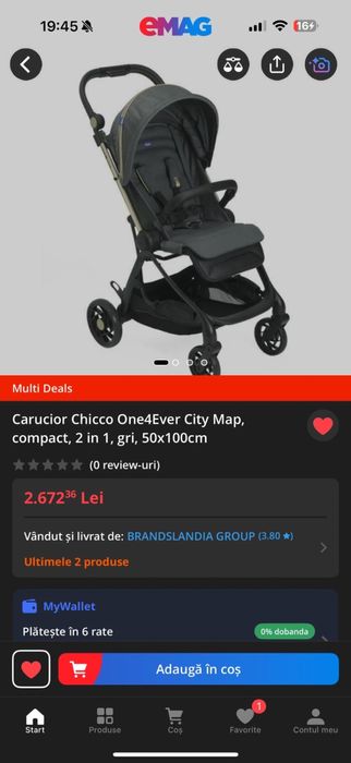 Chicco Trio One4ever 3 in 1 Reglabil 3 în 1 Cărucior