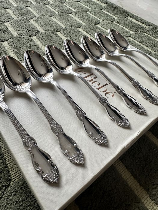 12 бр посребрени старинни супени лъжици с печат, произведени в СССР