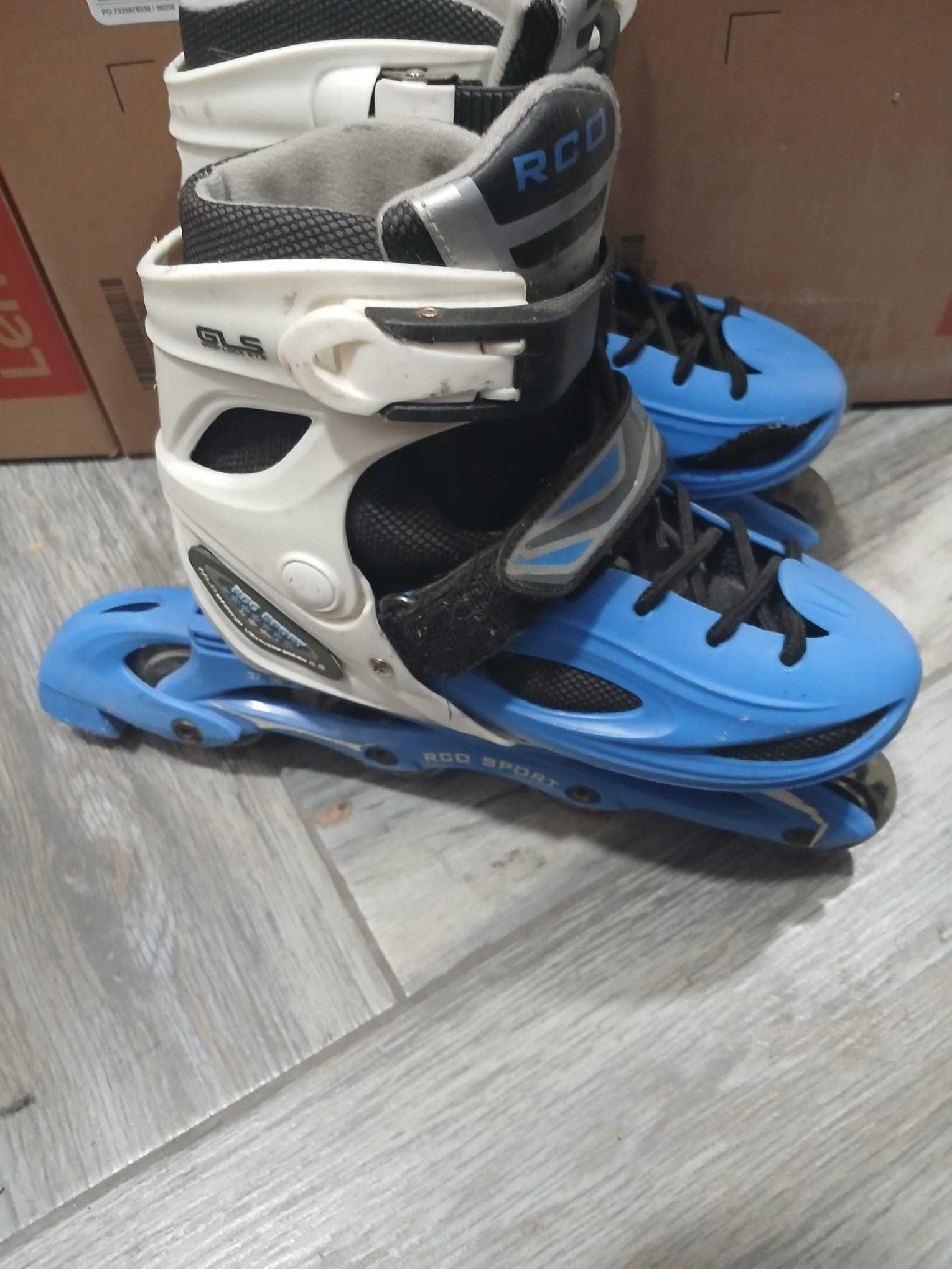 Vand Role reglabile RCO, marime 34-37, Alb/Albastru