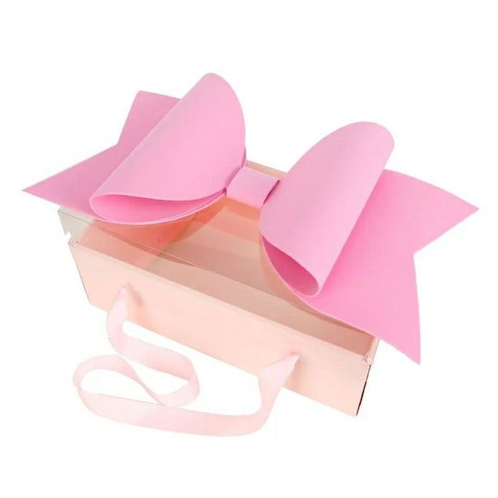 Коробка бантик красный розовый