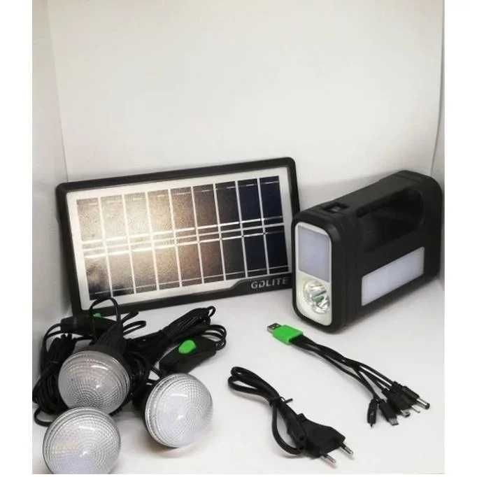 Kit solar GD-Lite 8017 dotat cu 3 becuri LED si acumulator.NOU!SIGILAT