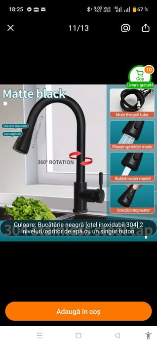 Baterie bucătărie neagra