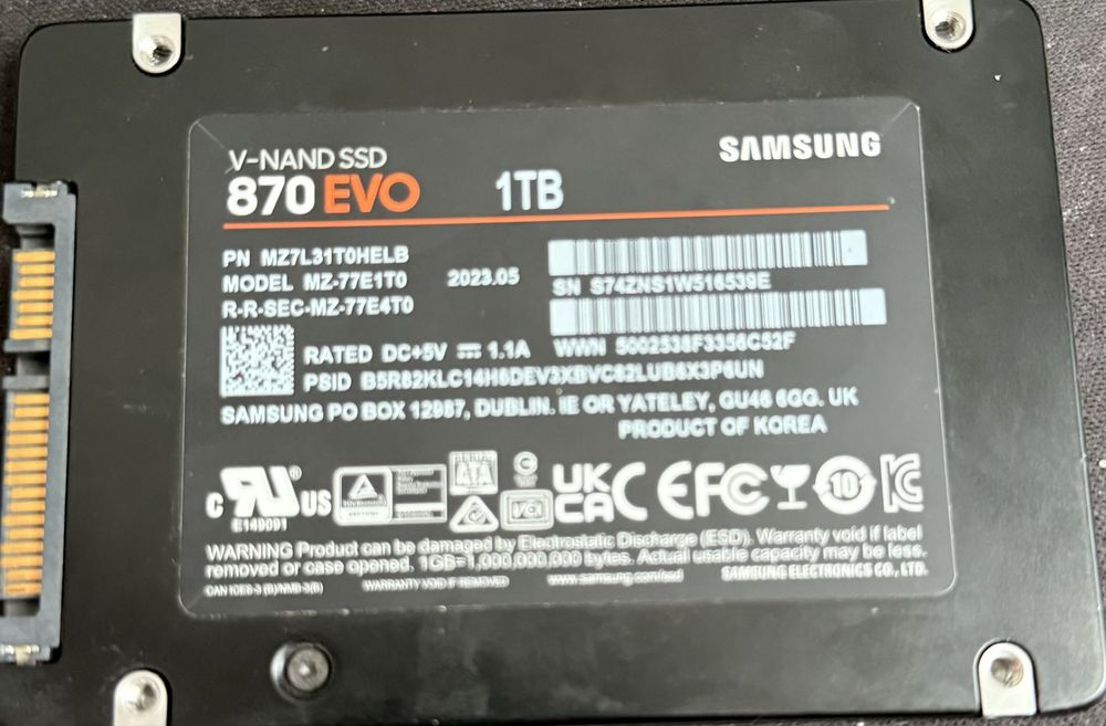 Накопитель SSD Samsung 1Tb 870 EVO оригинал