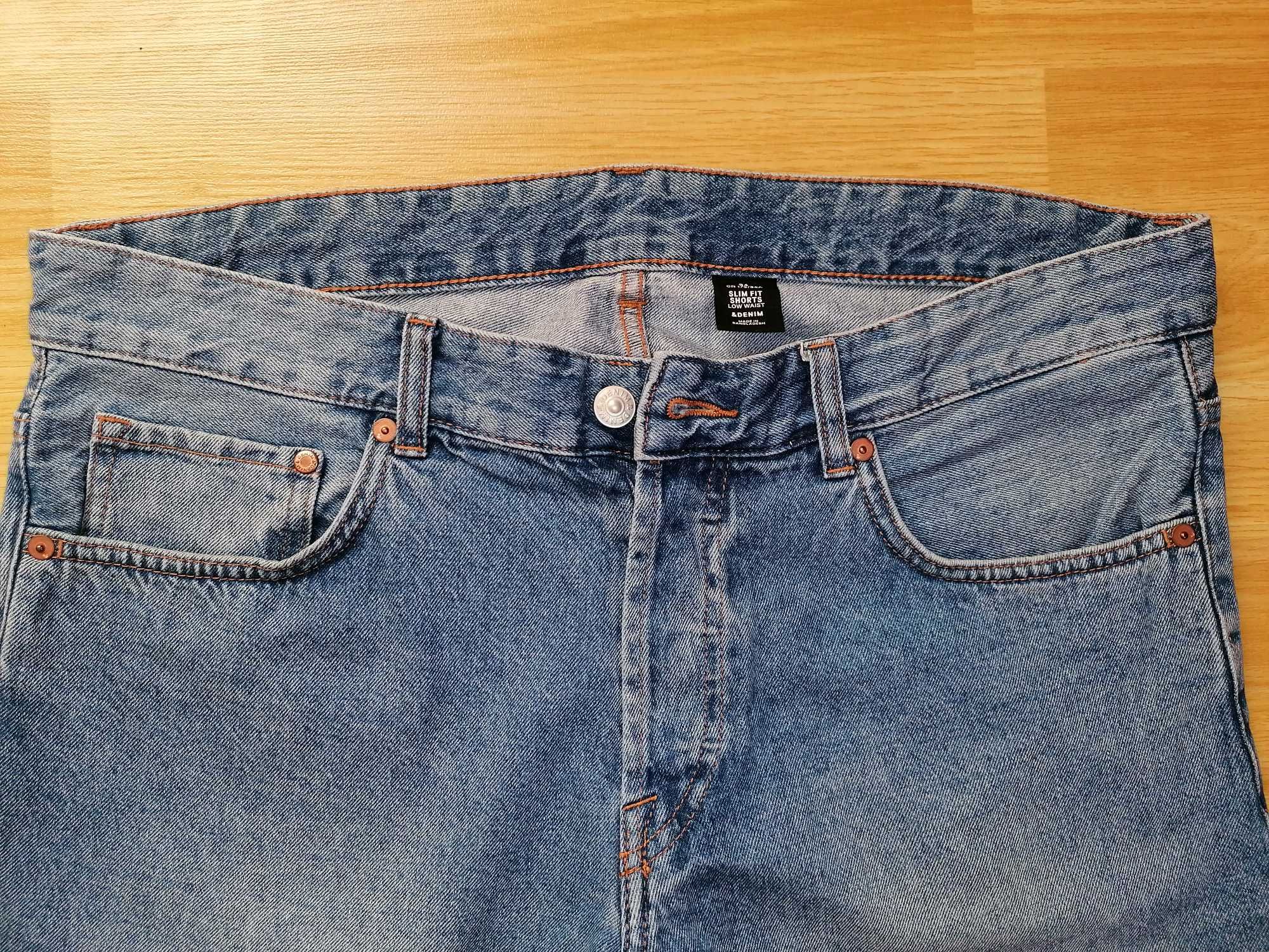 Pantaloni scurti jeans blugi H&M barbati marime 34 slim fit