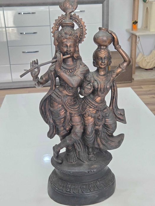 Statuie vintage asiatica Krishna si Radha