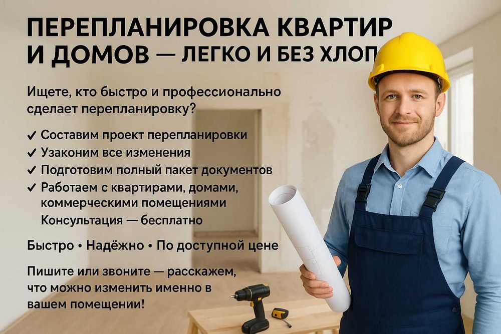 Перепланировка легко и без хлопот!