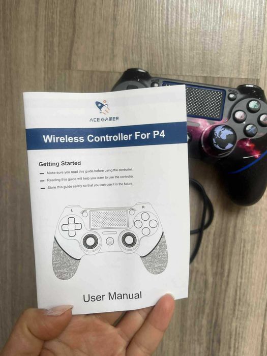 Безжичен джойстик / контролер AceGamer за PS4 Galaxy с аудио жак