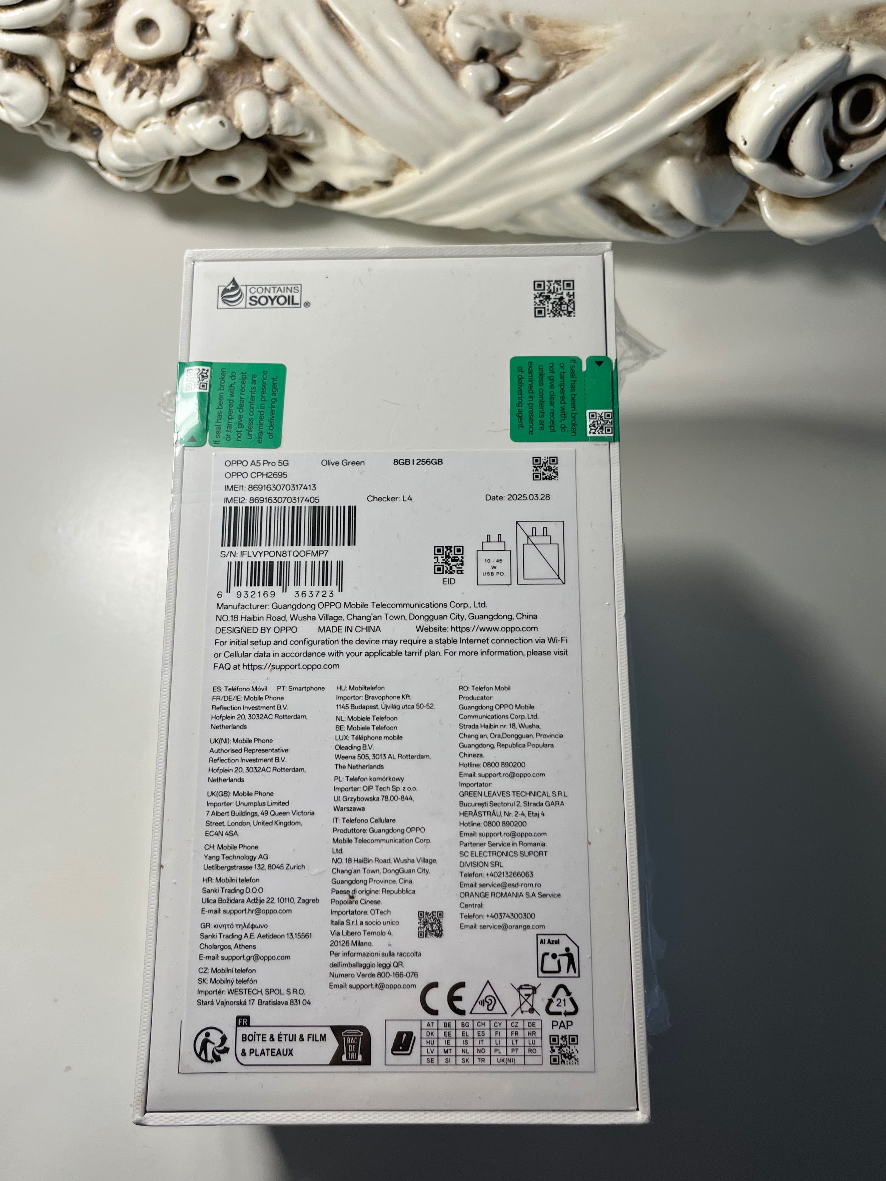 Чисто нов телефон Oppo A5 Pro 5G + оригинално бързо зарядно