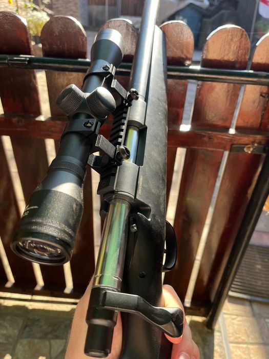 Pusca Airsoft M52 Modificata cu aer comprimat pe arc 5J + Luneta 4x32