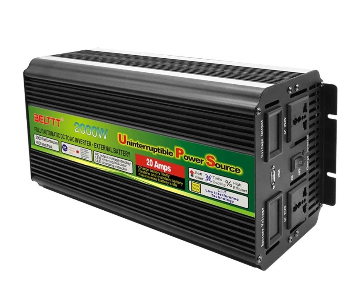 Инвертор 12/220v 2000/4000ват с функцией заряда аккумулятора инвектор