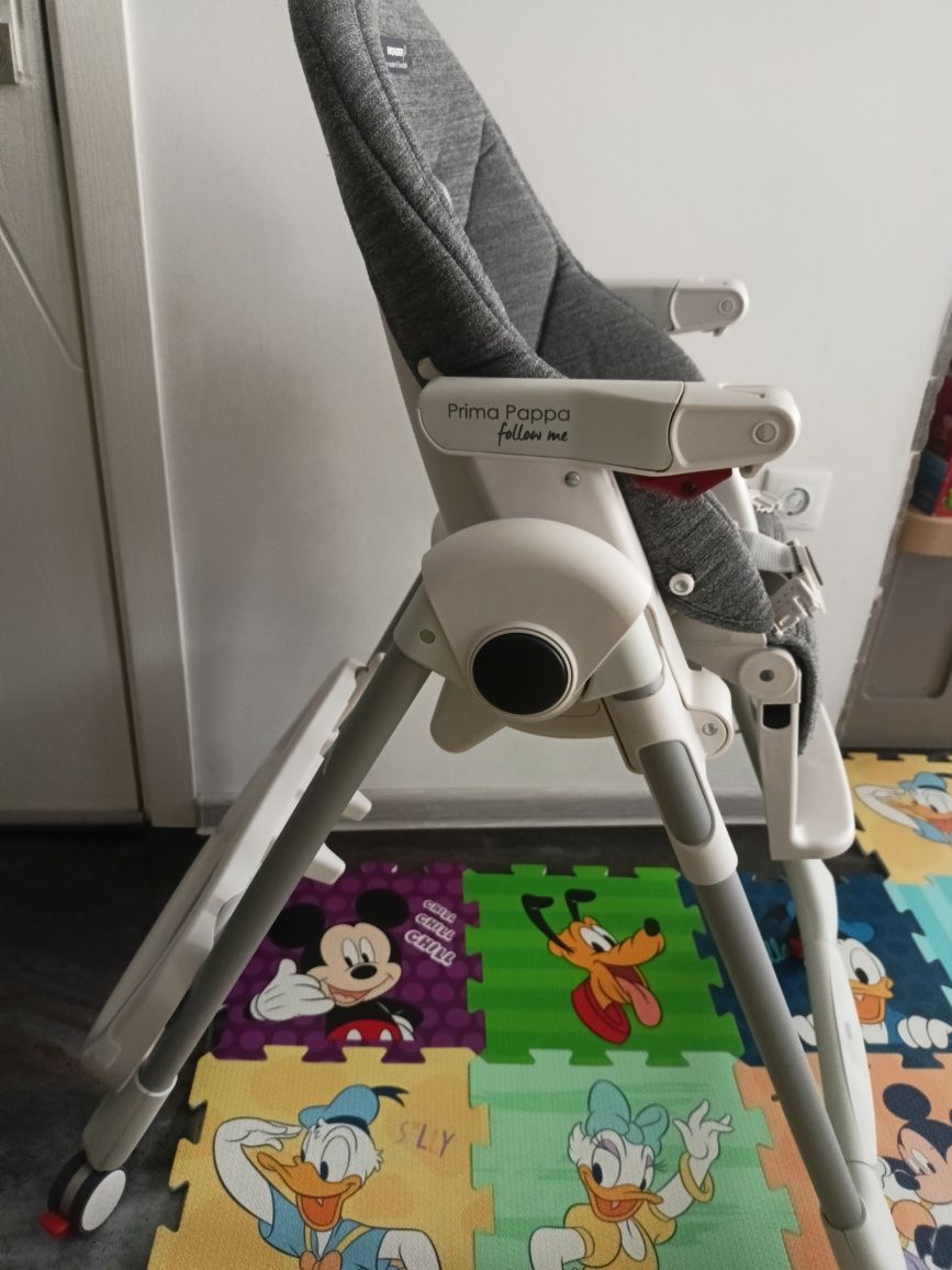 Стол за хранене Prima Pappa Follow me  сив текстил