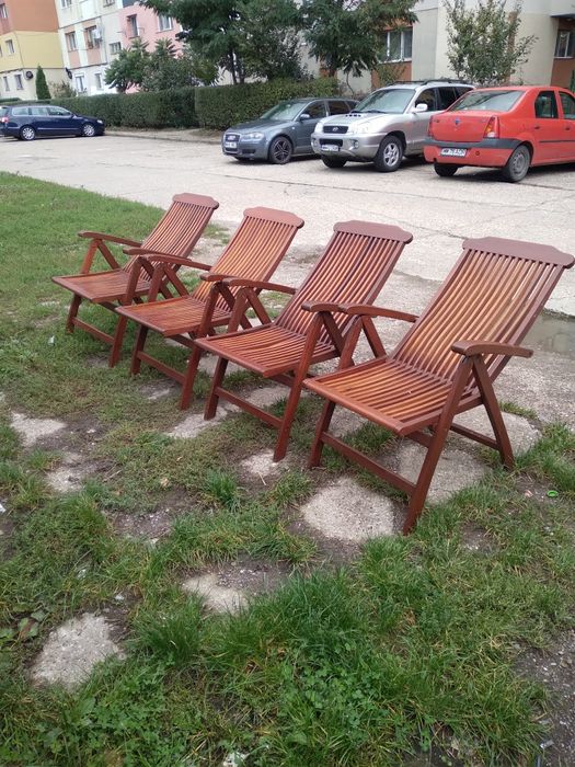 Scaune lemn masiv pt terasă