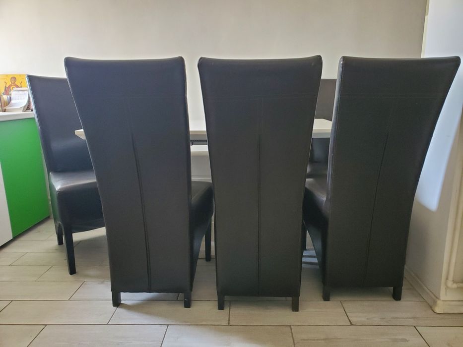 6 scaune wenge din piele ecologica