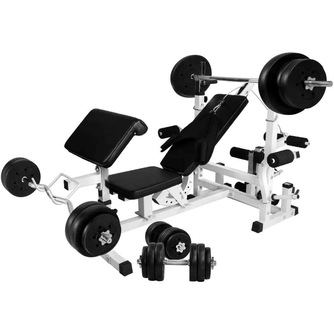 Banca Multifunctionala cu Set Greutati 100kg + Covoras Protectie