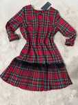 Rochie noua rosie in carouri, gen tartan scotian, marime universala