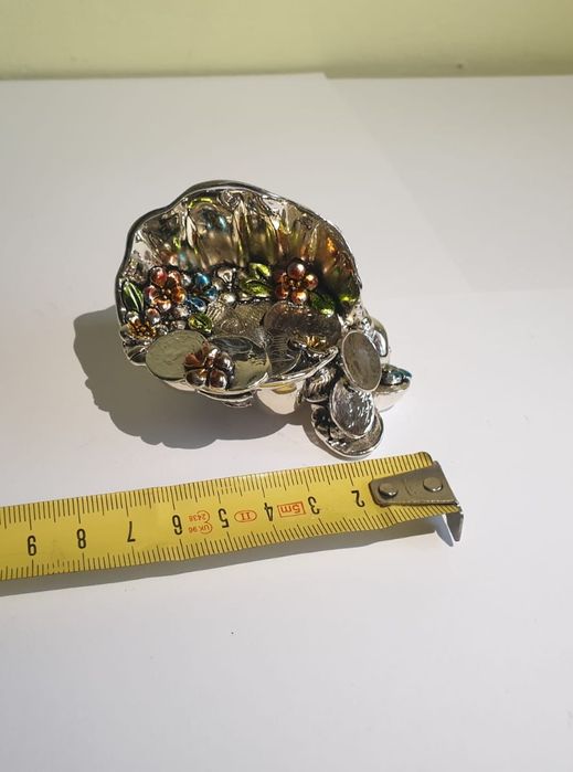 miniatura bibelou scoica monede euro argint laminat Italia ca noua