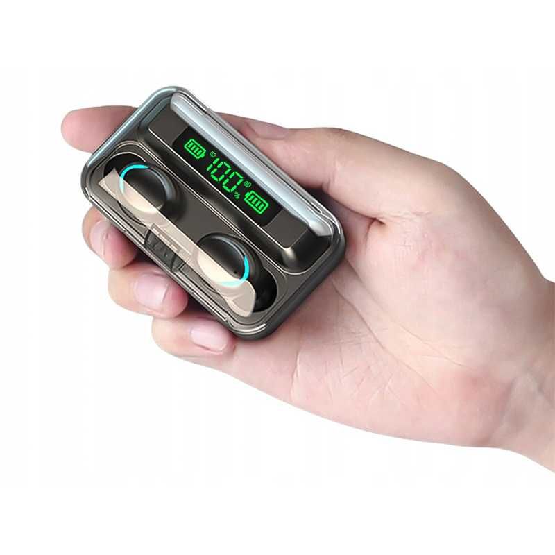 Безжични Bluetooth слушалки F9 TWS с Powerbank (захранваща батерия)