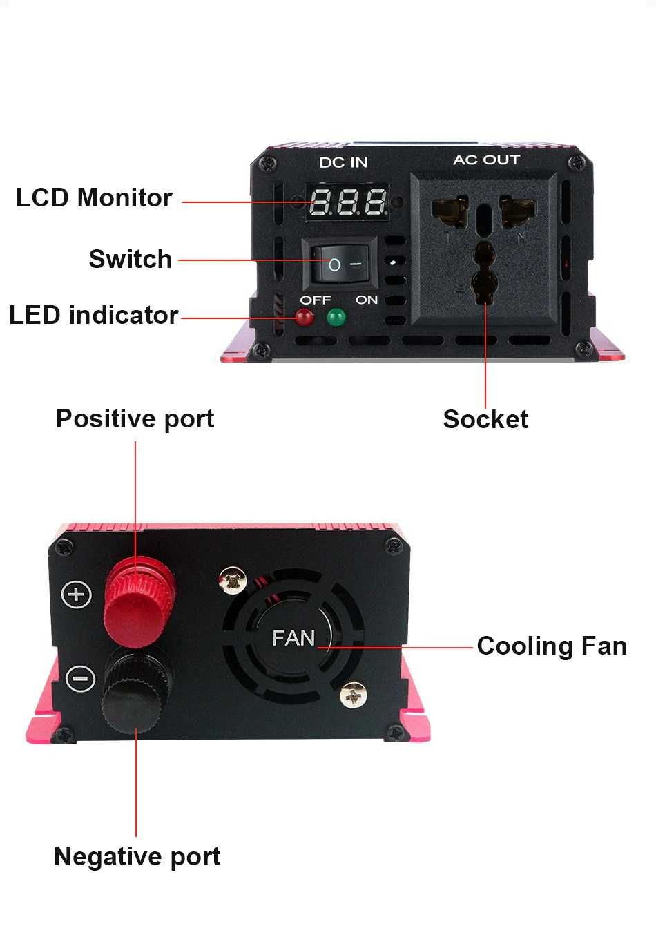 Invertoare noi IPOWER EASUN 12V/24V  de la 1000W la 3000W