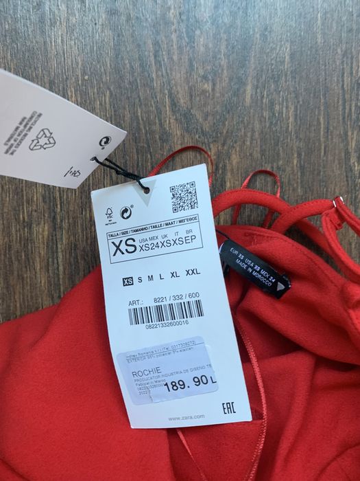 Rochie zara superba rosie noua cu eticheta