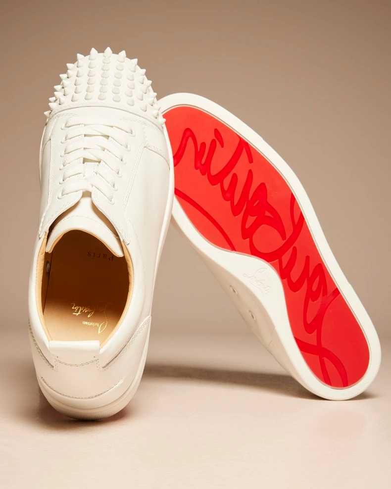 (36-44 номер) Christian Lobotin/Louboutin Low White с предни шипове