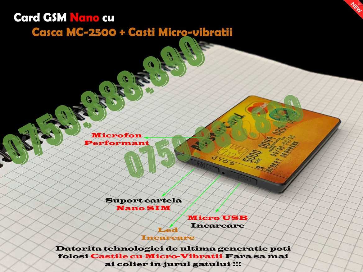 Card GSM cu micro Casca Mc3500 8xCasti Microvibratii BONUS 3xBaterii 3